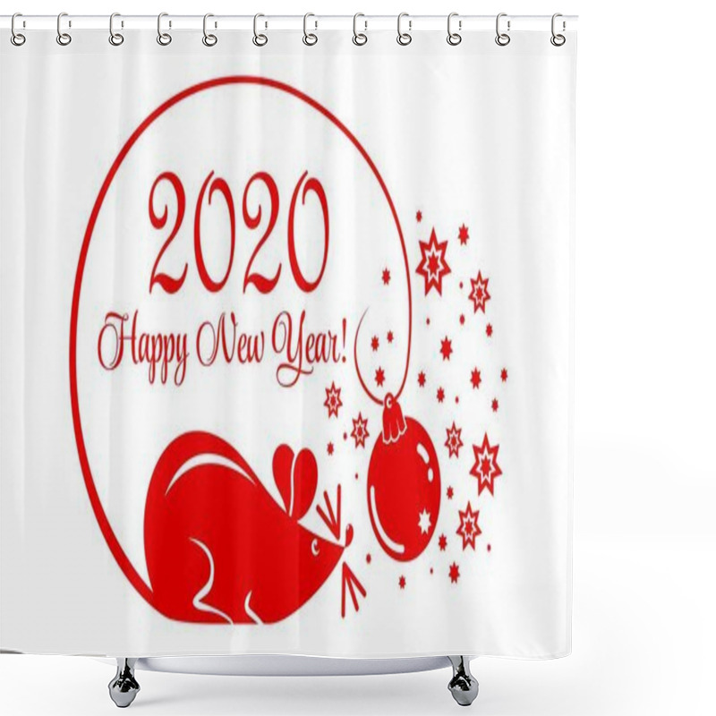 Personality  2020 Christmas Red Rat Shower Curtains