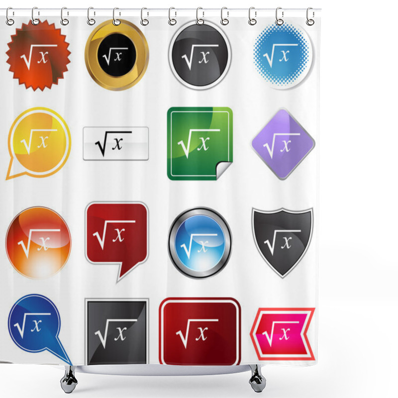 Personality  Square Root Icon Set Shower Curtains