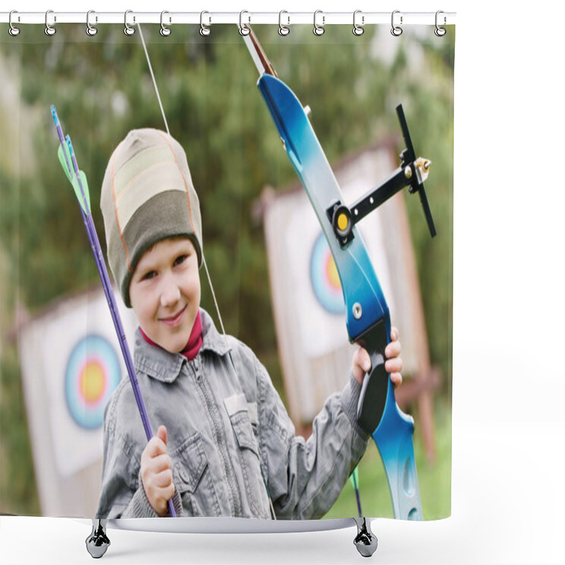 Personality  Child Archer With Bow And Arrows Shower Curtains