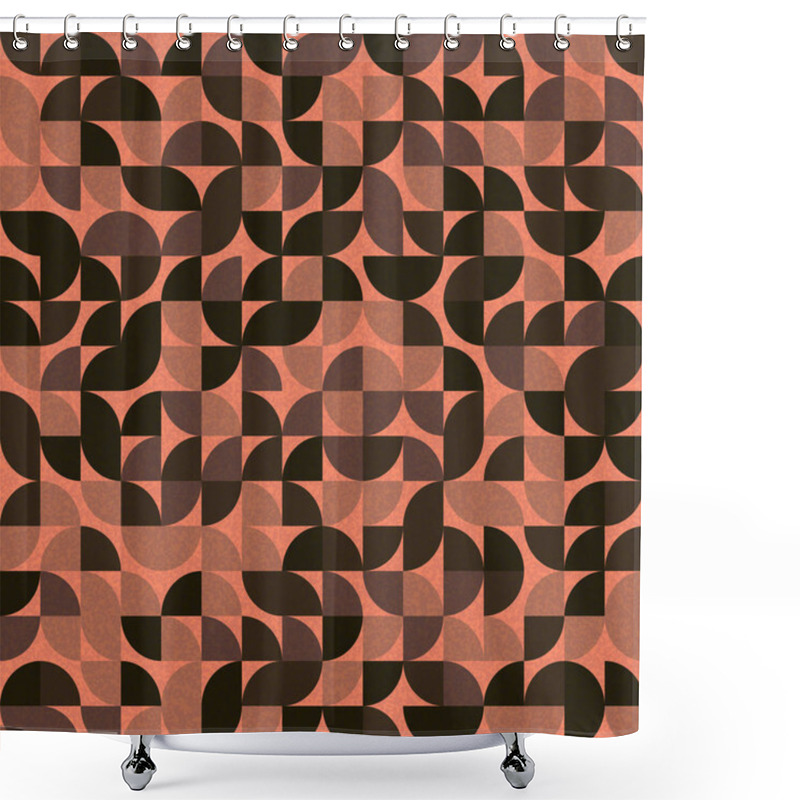 Personality  Seamless Pattern Random Orange Quarter Squares Generative Art Background Illustration Shower Curtains