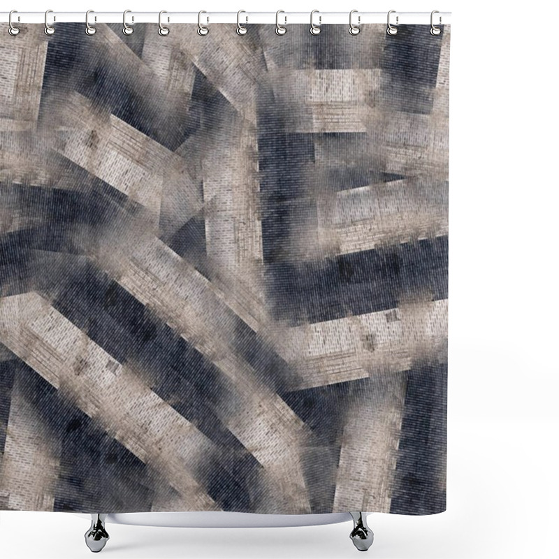 Personality  Worn Faded White Denim Jean Texture Pattern Swatch Shower Curtains