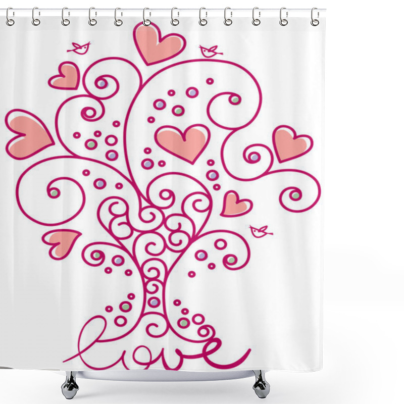 Personality  Floral Design Of Valentine’s Day Shower Curtains