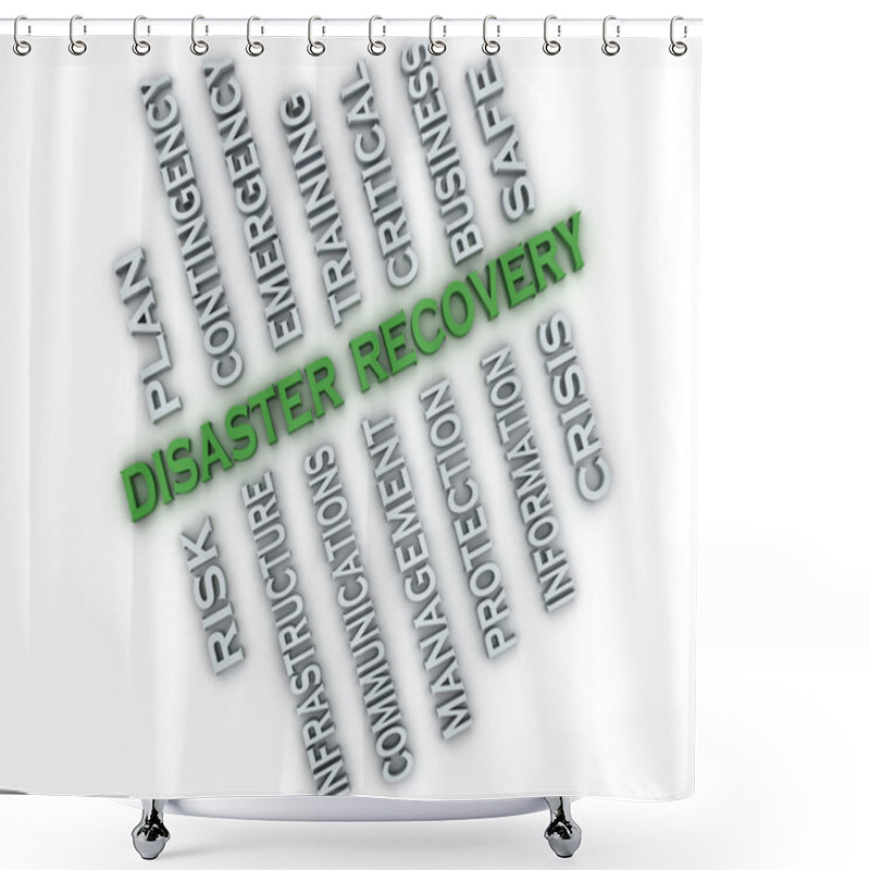 Personality  3d Image Disaster Recovery  Issues Concept Word Cloud Background Shower Curtains