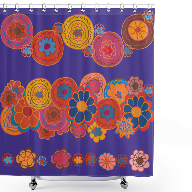 Personality  Flowers Bright Borders Shower Curtains