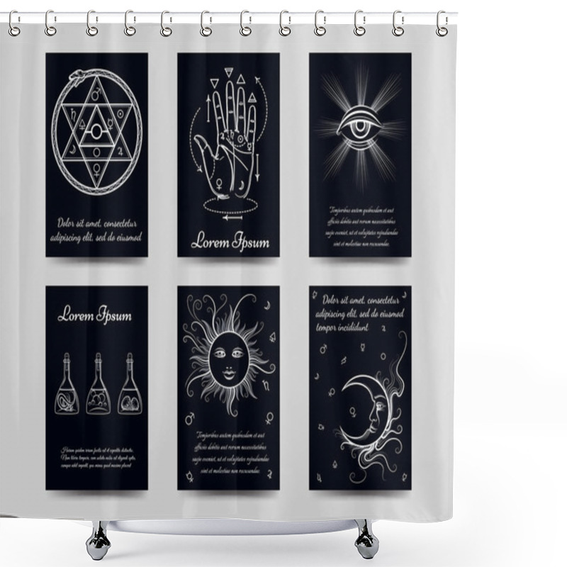 Personality  Alchemy And Isoteric Cards Set Shower Curtains