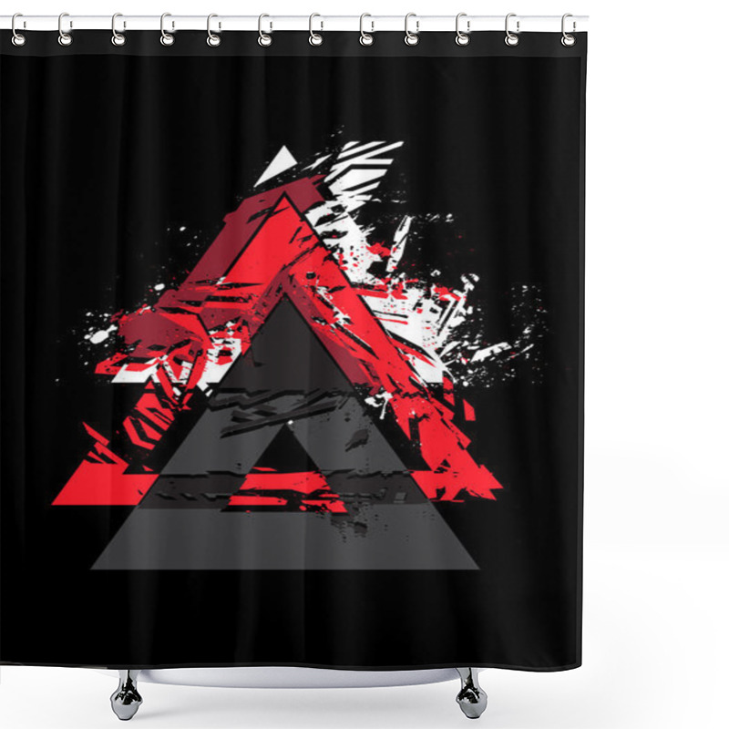 Personality  Grunge Styled T-shirt Print Shower Curtains