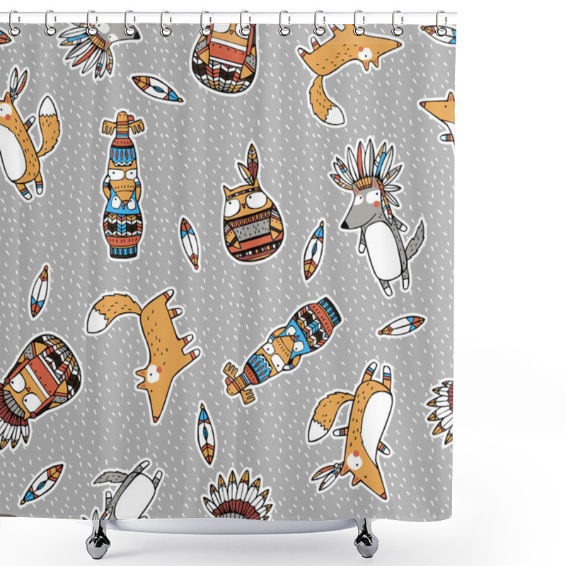 Personality  Funny Indian Animals Pattern Shower Curtains