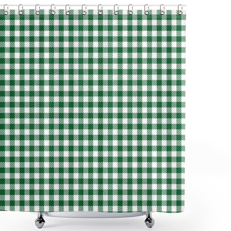 Personality  Checkered Tablecloth Pattern DARK GREEN - Endlessly Shower Curtains