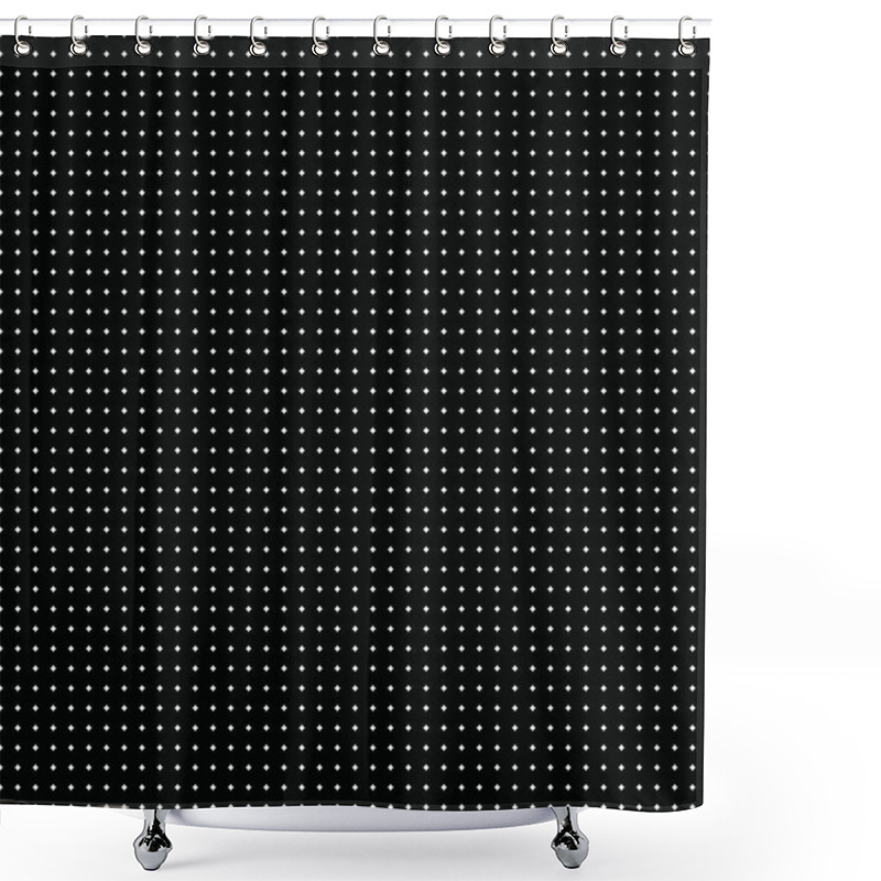 Personality  Black White Geometric Polka Dot Seamless Vector Pattern. Monochromatic Simple Halftone Background. Monochrome Decorative Dotted Wallpaper. Halftones Effect Modern Minimal Repeating Texture. Bold Medium Regular Small Tiny Dark Symmetric Straight Shower Curtains