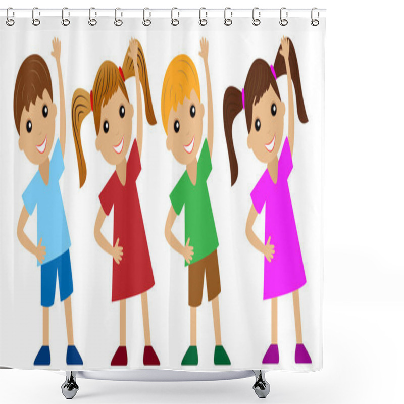 Personality   Children Go In For Sports, Do Physical Exercise Shower Curtains