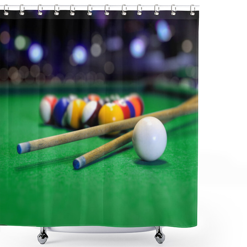 Personality  Billiards Shower Curtains