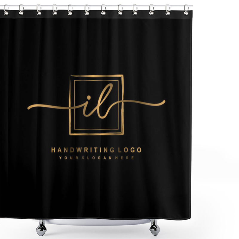 Personality  IL Beauty Vector Initial Logo, Handwriting Logo Of Initial Signature, Wedding, Fashion Shower Curtains