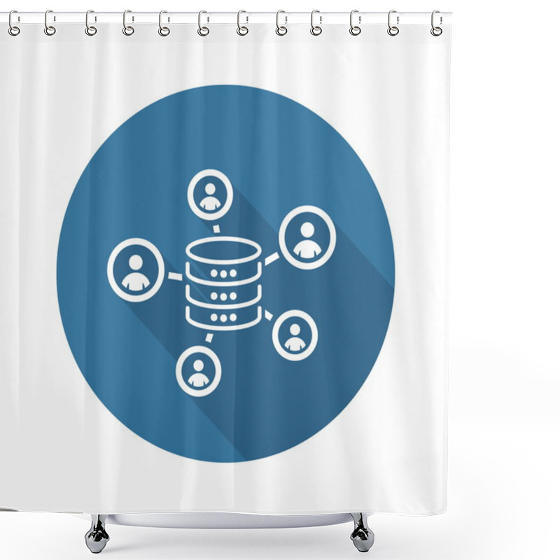 Personality  Collecting Data Icon. Flat Design. Shower Curtains