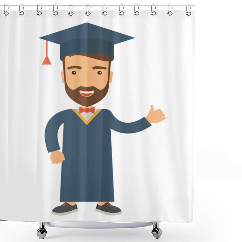 Personality  Graduation Young Man Dream. Shower Curtains