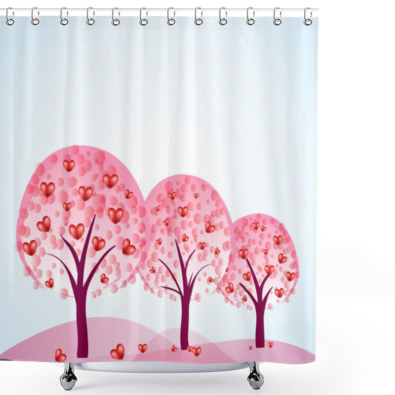 Personality  Abstract Trees With Hearts Shower Curtains