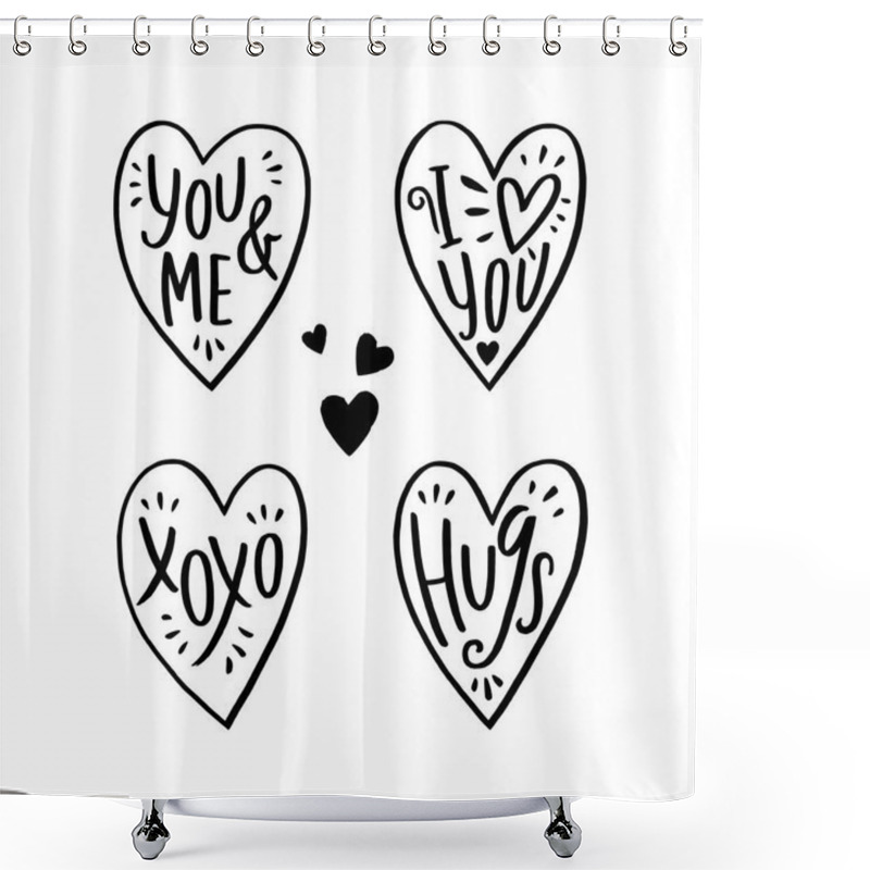 Personality  Set Of Cards With Heart Shower Curtains