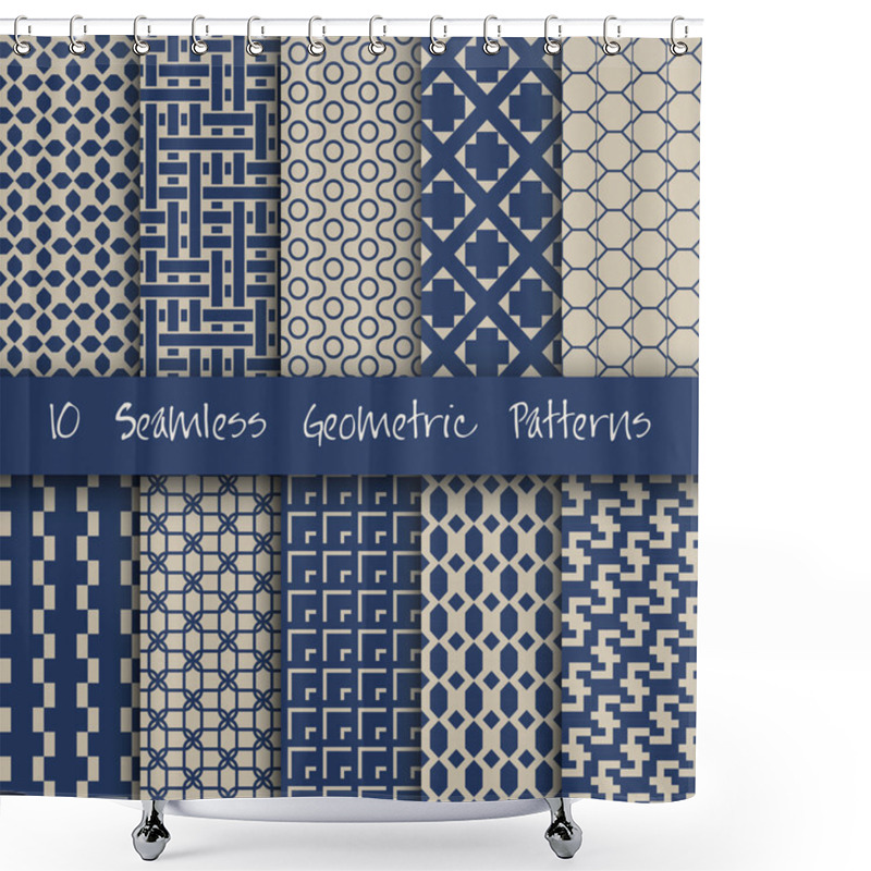 Personality  Grunge Seamless Geometric Patterns Shower Curtains