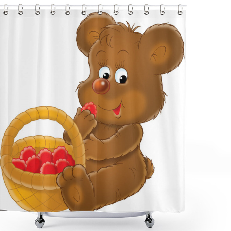 Personality  Bear Eat Raspberries Shower Curtains