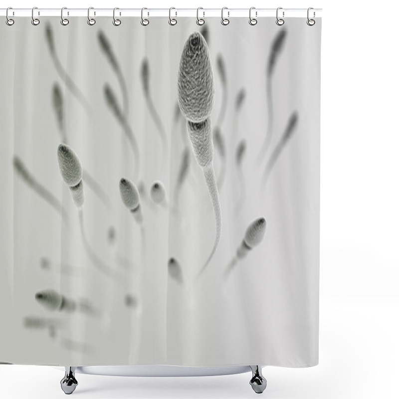 Personality  Sperm Macro On Light Background Shower Curtains