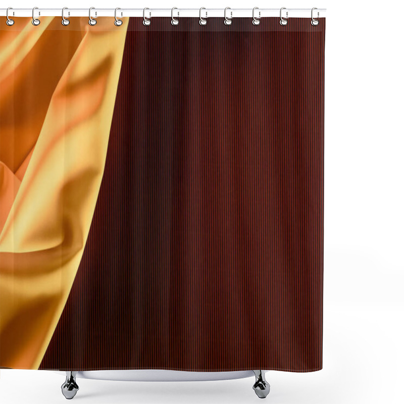 Personality  Close Up View Of Orange Elegant Silk Fabric As Background Shower Curtains