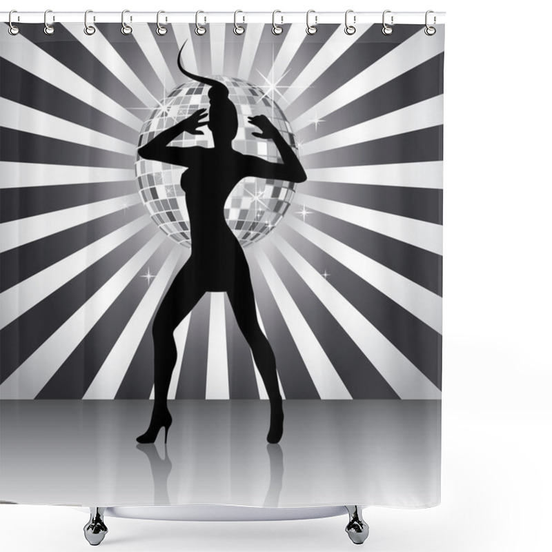 Personality  Disco Queen Silhouette Shower Curtains