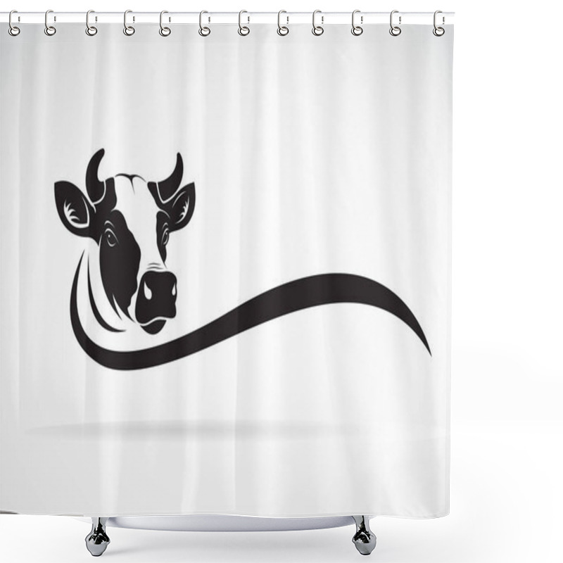 Personality  Vector Of Cow Head Design On White Background, Farm Animal, Vector Illustration. Easy Editable Layered Vector Illustration. Shower Curtains