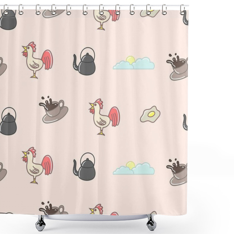 Personality  Good Morning Cute Cartoon Shower Curtains