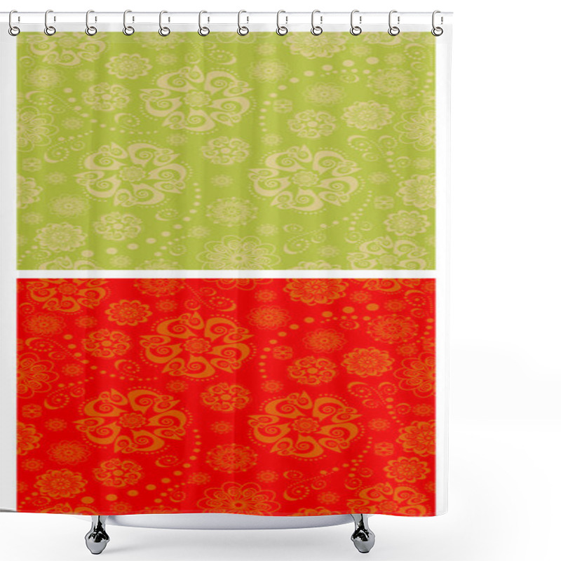 Personality  Floral Oriental Seamless Patterns Shower Curtains