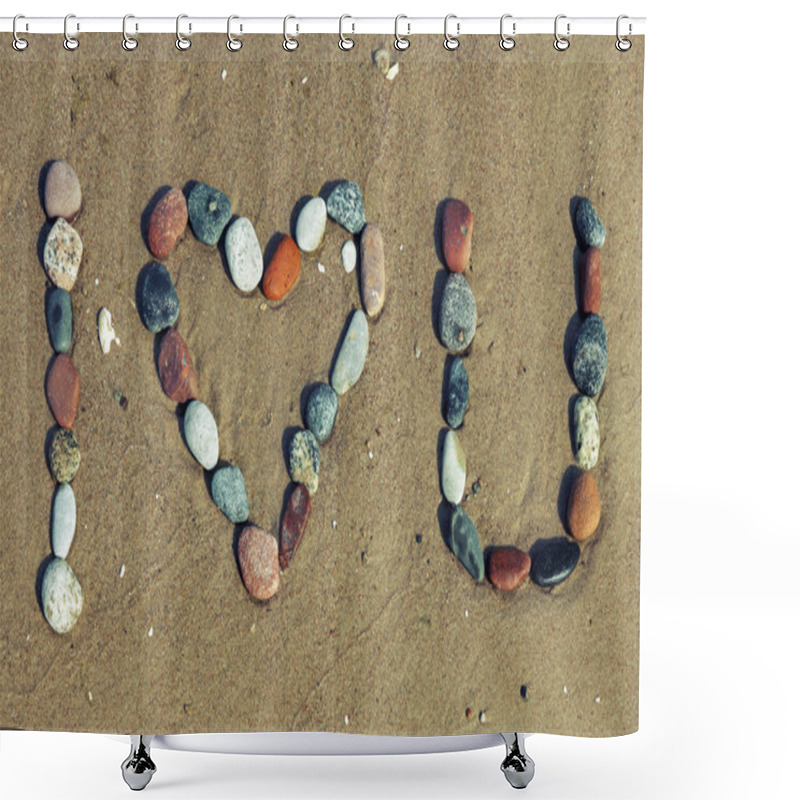 Personality  Love Words Written On The Beach Shower Curtains