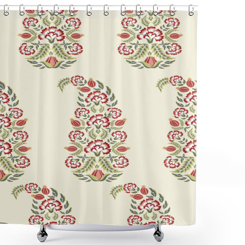 Personality  Carnations Floral Paisley Pattern Shower Curtains