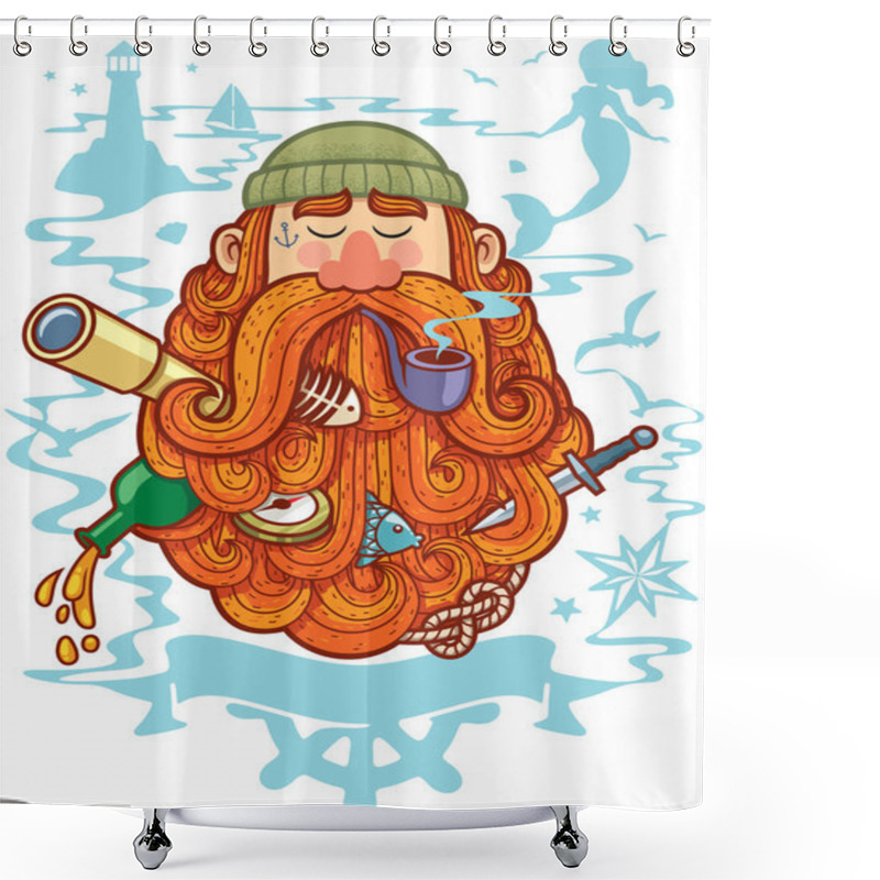 Personality  Cartoon Sailor Illustration Shower Curtains