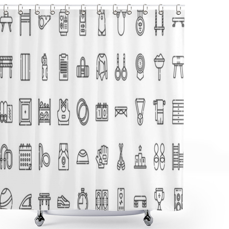 Personality  Gymnastics Icons High-Quality Vector Icons Collection With Editable Stroke. Ideal For Professional And Creative Projects. Shower Curtains