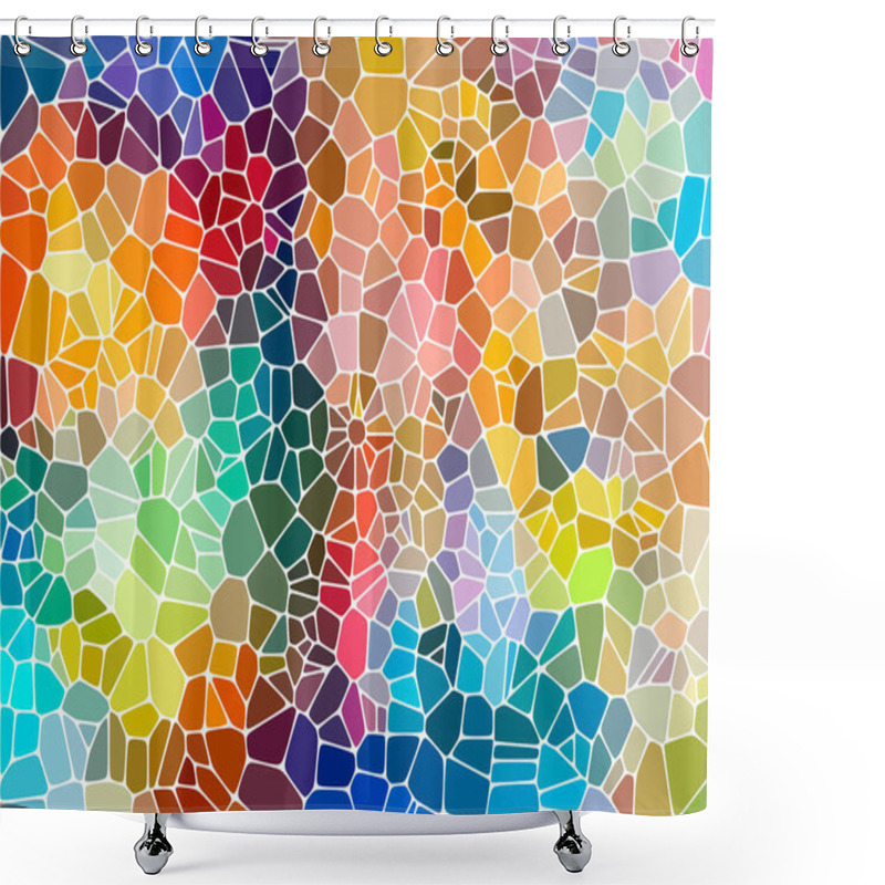 Personality  Abstract Background With Triangle Pattern Looking Like Stained Glass Shower Curtains