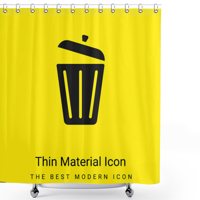 Personality  Bin Minimal Bright Yellow Material Icon Shower Curtains