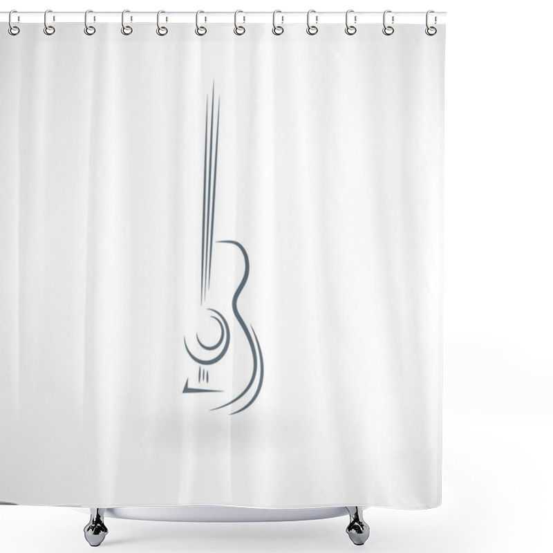 Personality  Acoustic Guitar Icon Shower Curtains