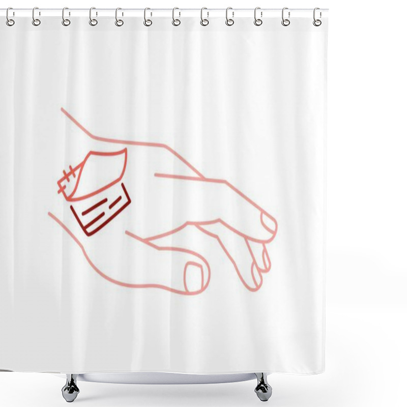 Personality  Artificial Skin Technology Linear Icon. Editable Stroke. Minimalist Medical Concept. Medical Innovation For Tissue Regeneration And Wound Healing. Vector Illustration Isolated On A White Background. Shower Curtains