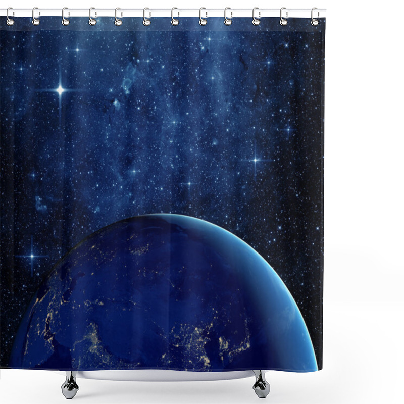 Personality  Planet Earth From The Space At Night  Shower Curtains