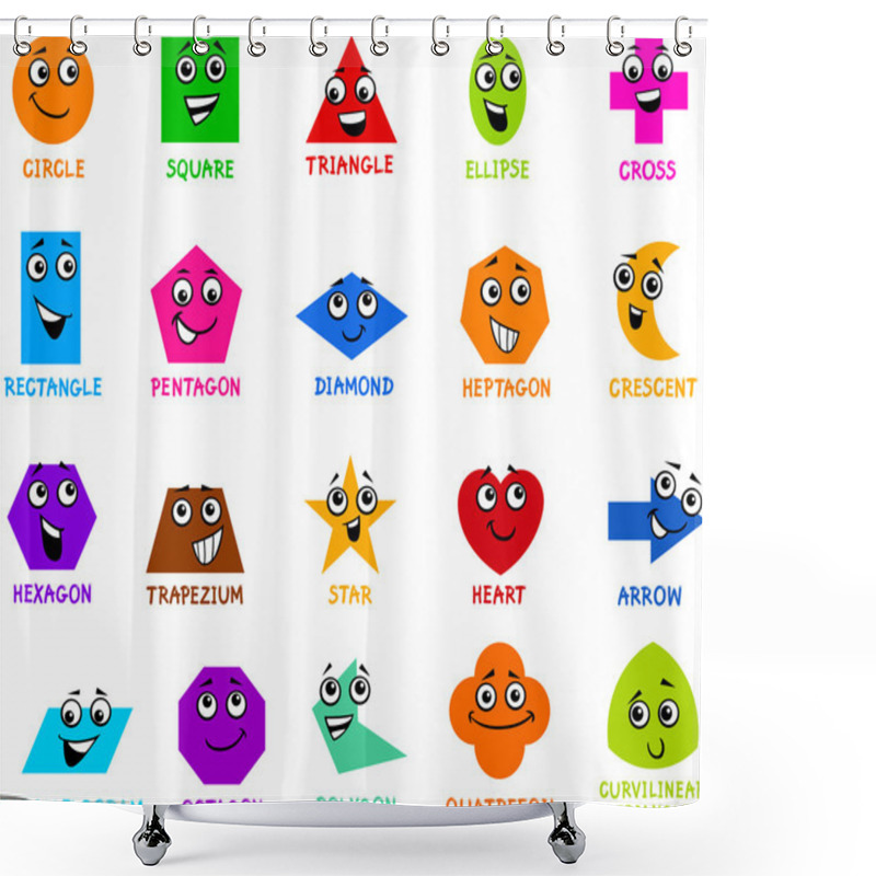 Personality  Cartoon Basic Geometric Shapes Shower Curtains