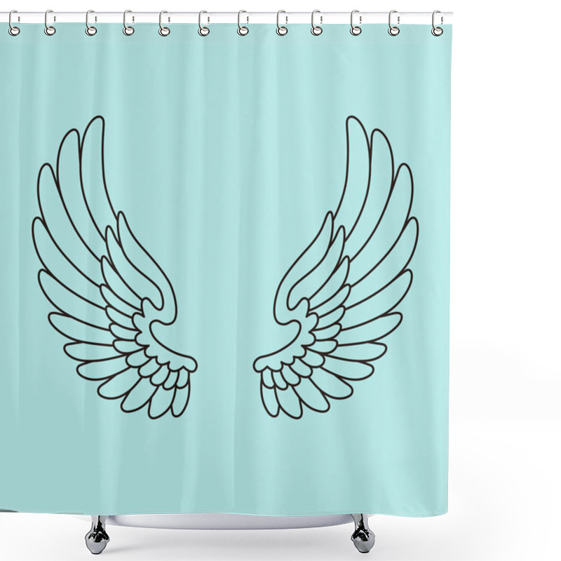 Personality  Angel Wings Romantic Symbol, Vector Illustration Shower Curtains