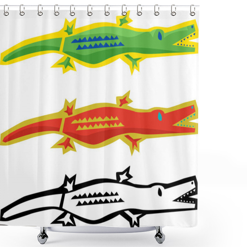 Personality  Abstract Alligator Shower Curtains