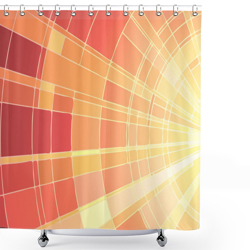 Personality  Vector Illustration Of Mosaic Sunset. Shower Curtains