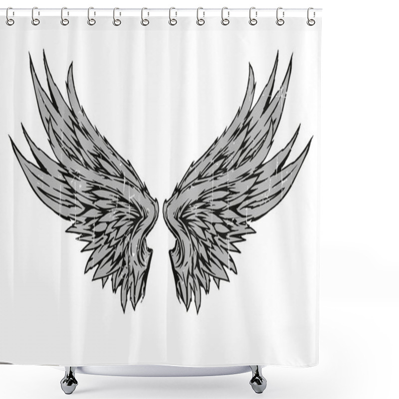 Personality  Grey Wings Shower Curtains