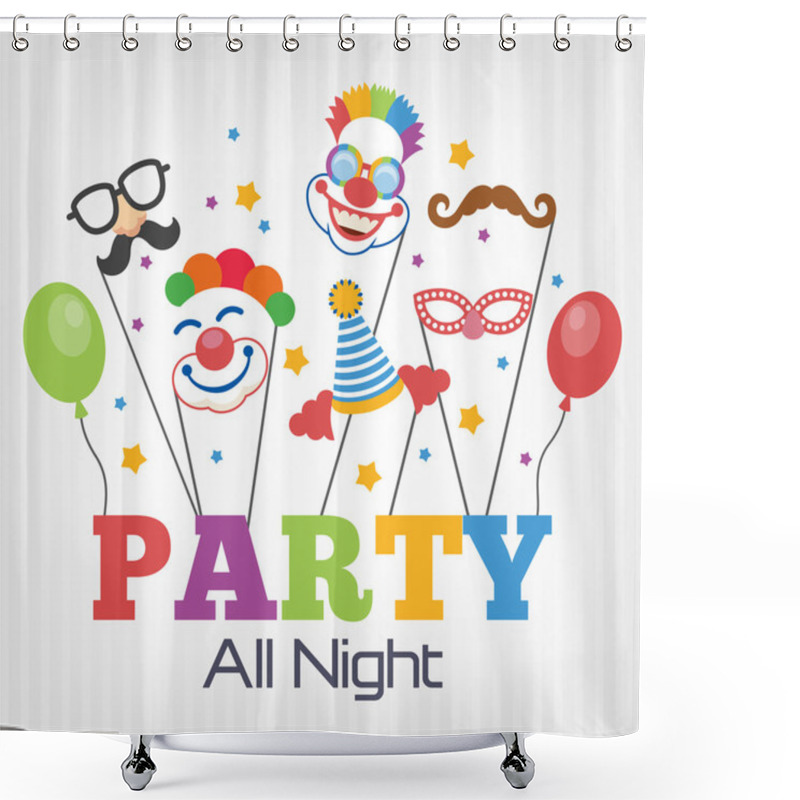 Personality  Vector Party Flat Illustration Shower Curtains