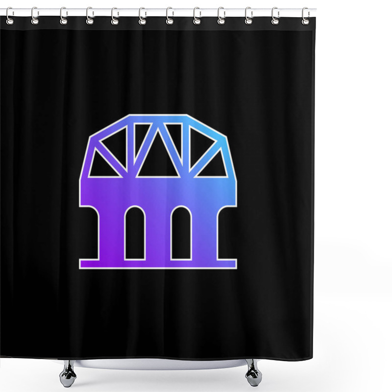 Personality  Bridge Blue Gradient Vector Icon Shower Curtains