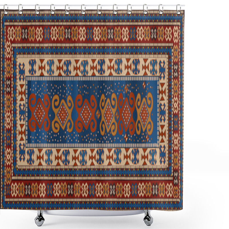 Personality  Illustrated Persian Carpet Original Design, Tribal Texture.  Shower Curtains