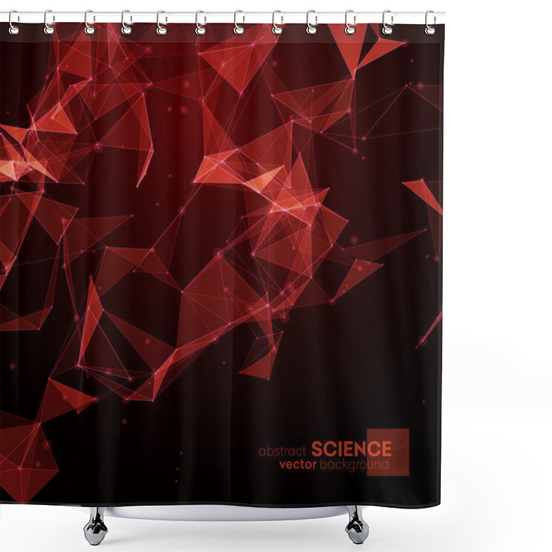 Personality  Wireframe Mesh Polygonal Background. Shower Curtains