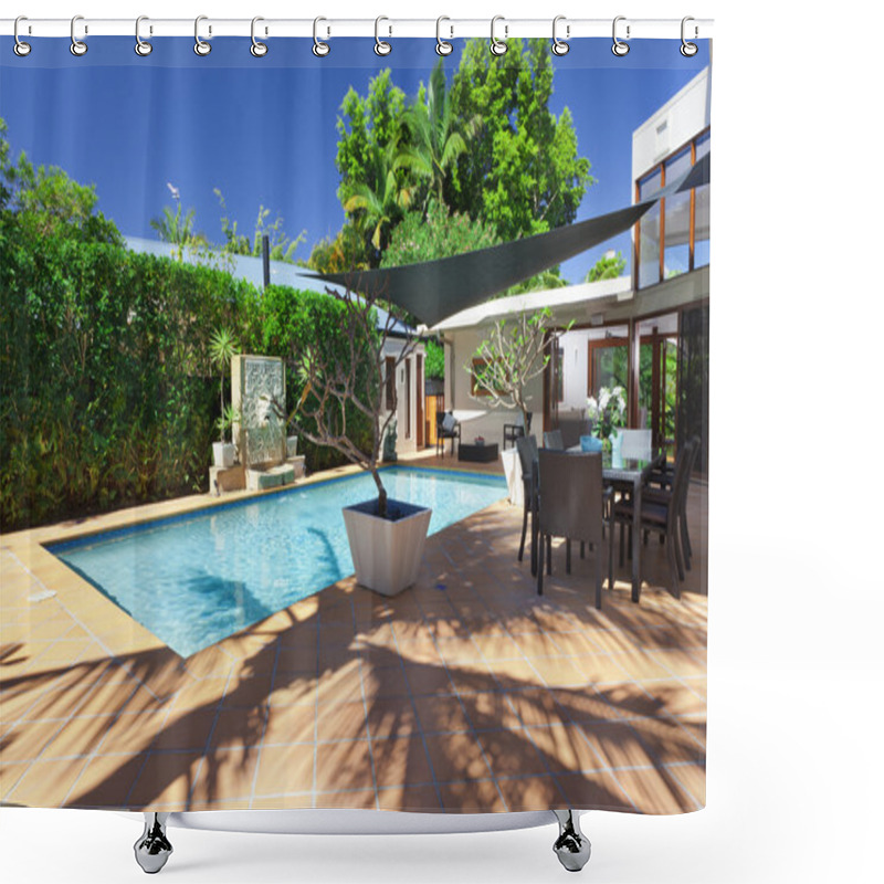 Personality  Modern Backyard Shower Curtains