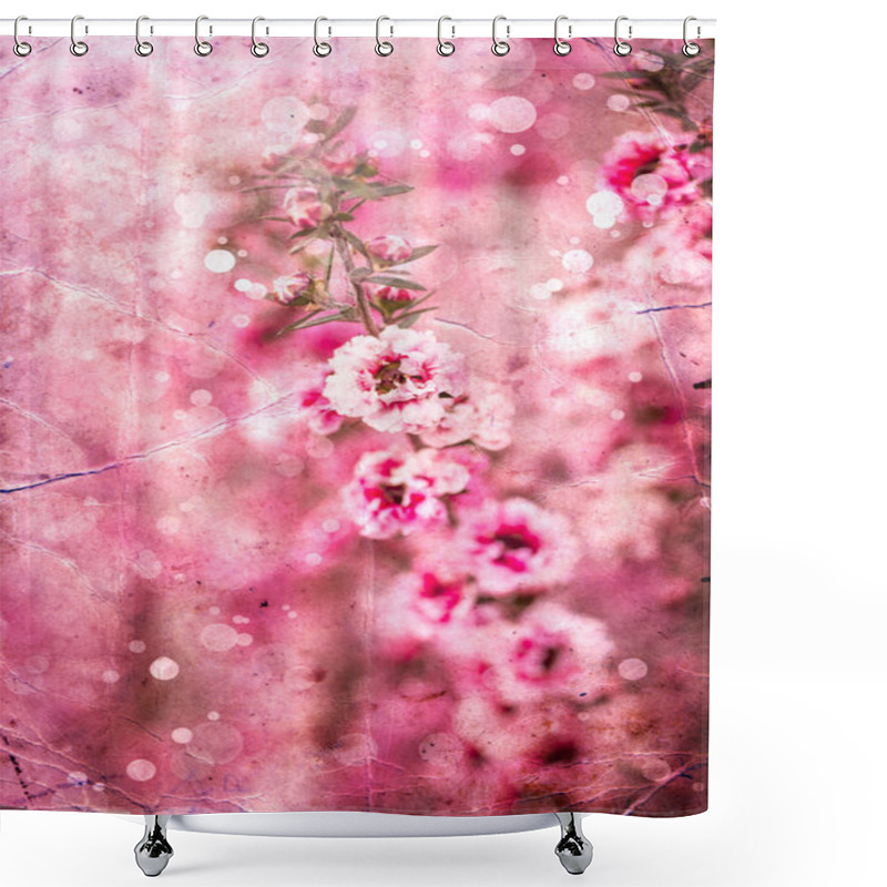 Personality  Pink  Flowers Background Shower Curtains