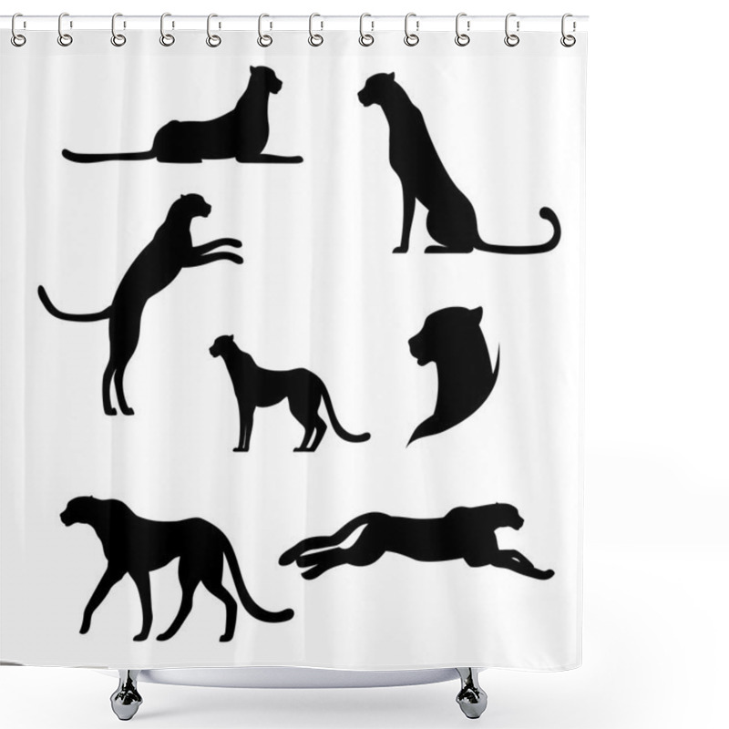 Personality  Cheetah Set Vector Shower Curtains