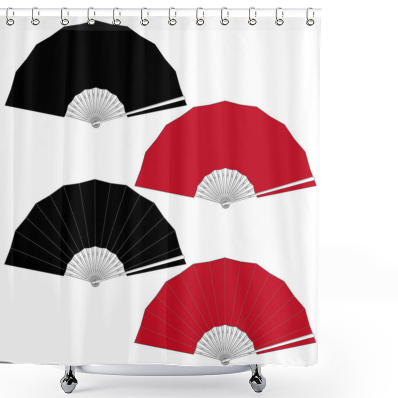 Personality  Japanese Style Folding Fan,I Drew A Japanese Style Folding Fan Shower Curtains